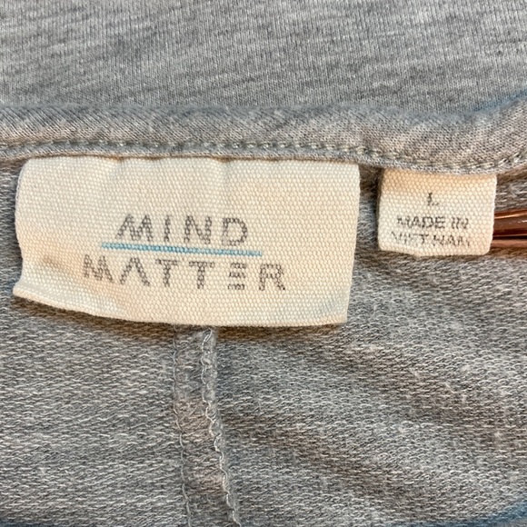 Mind Over Matter Long Sleeve Heather Grey Striped Sweater Dress Sz L - Picture 8 of 10